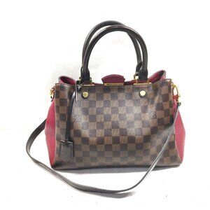 Authentic Louis Vuitton Brittany Brown Damier Shoulder Bag mn978-021826